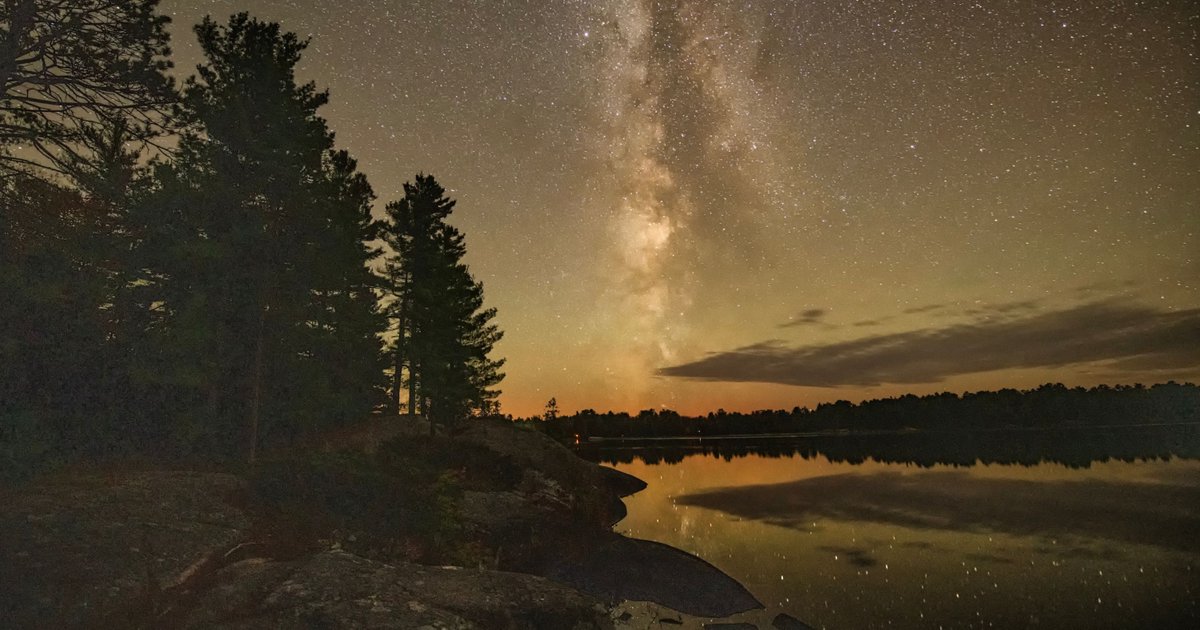 Milky Way over lake