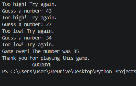 Temiloluwaco's tweet photo. Day 3, created a number guessing game program.
It entails while loops, if-elif-else statements, input validation.Added selection of modes to the game and restriction of players to a certain number of attempts allowed.
Engage please,thank you.
#30DaysofCode #Python #BuildinPublic https://t.co/6EORNo1JWL