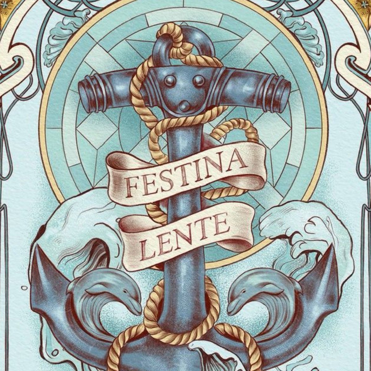 cartasdocaveira's tweet photo. no romantic lenormand, a carta da âncora é envolta de uma faixa que tem a frase em latim "festina lente" (apressa-te devagar), que indica que para termos melhores resultados (estabilidade) em algo, é necessário que isso seja construído aos poucos.

historicamente, essa frase é associada a Otávio Augusto, primeiro imperador romano, que usava desse recurso para inspirar seus guerreiros.