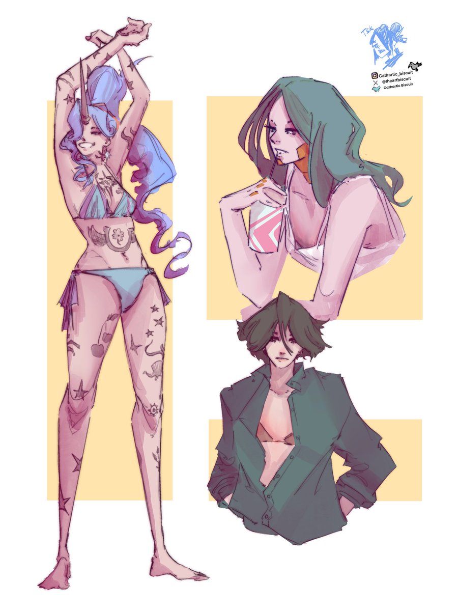 theartbiscuit's tweet photo. Girls day out after the deadlock ritual, Celeste is definitely having a fun time. Yamato just wants to relax https://t.co/8nnQTIQxps