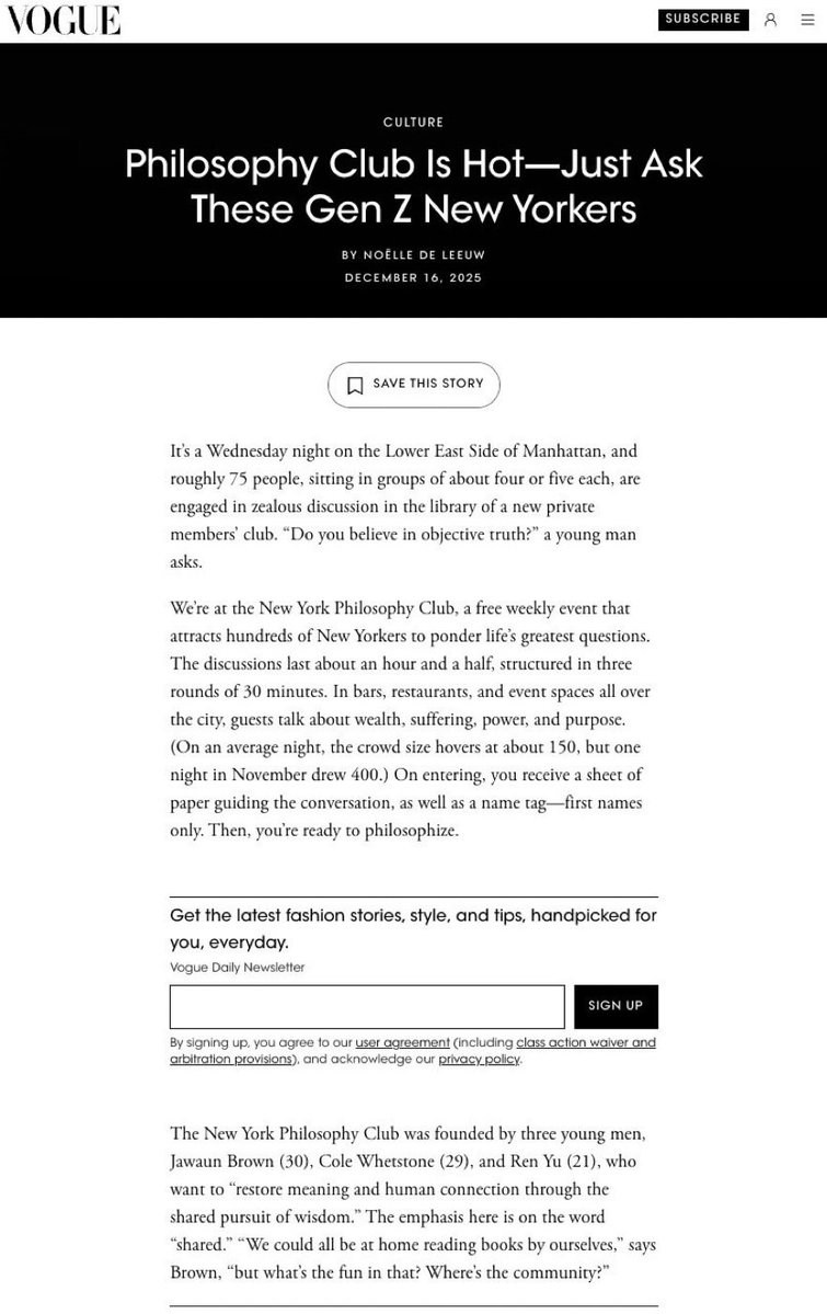 jtbxl's tweet photo. come see why @voguemagazine wrote about us

log off and @joinphilosophy

every wednesday, every week https://t.co/MUoM1OeVi4