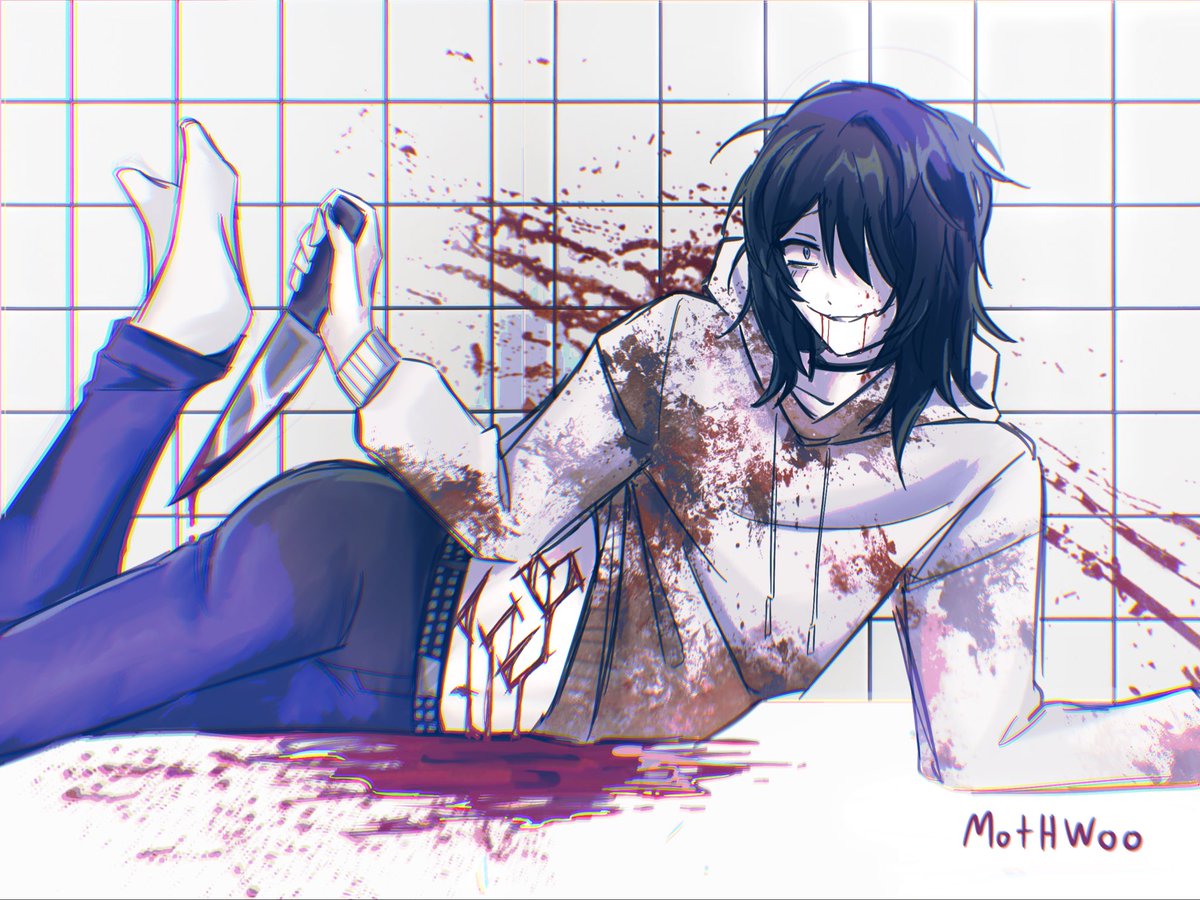 Mothdrowned's tweet photo. The cut is supposed to say liu #creepypasta #jeffthekiller #homicidalliu https://t.co/OfZO3H99VS
