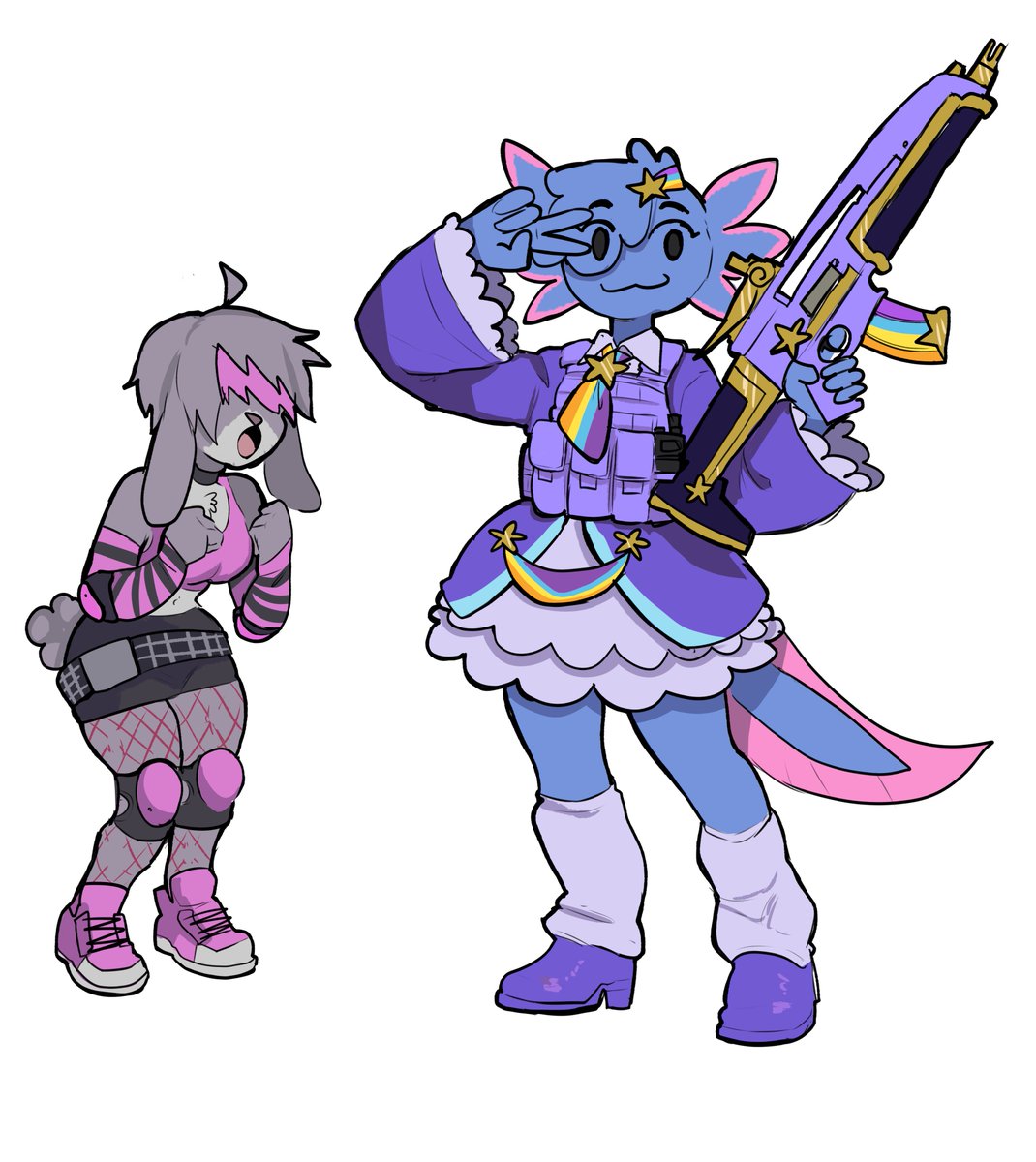 SolidiusJake's tweet photo. A commission from @/JAPversus of Jackie and Maddie!!! https://t.co/H0JcjkRyRe