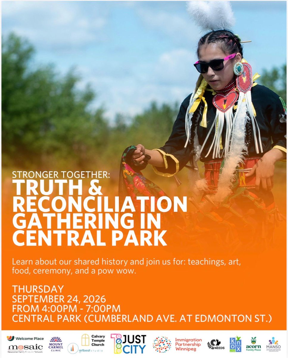 1justcity's tweet photo. We invite you to join us as we come together to honour the children who never returned home, survivors of residential schools, their families and communities.

Date: Thursday, September 24
Time: 4:00 p.m. - 7:00 p.m.
Location: Central Park

Everyone is welcome. https://t.co/YIsb1vwuX1