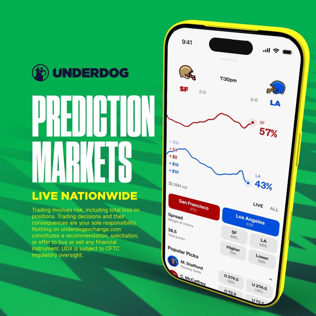 Underdog's tweet photo. This season we are dropping $1,000,000 in your account, make 20 picks and see what you keep! Moneylines, parlays &amp; more all on Underdog!