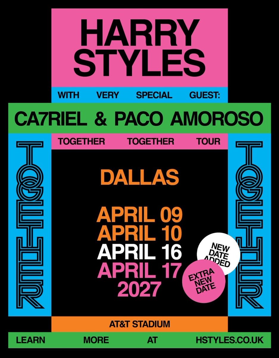 centralhshq's tweet photo. DEMANDA NÉ? Novas datas foram adicionadas a residência da ‘Together Together’ 2027 em Los Angeles, Chicago e Dallas. https://t.co/OZ4RVBOJhF