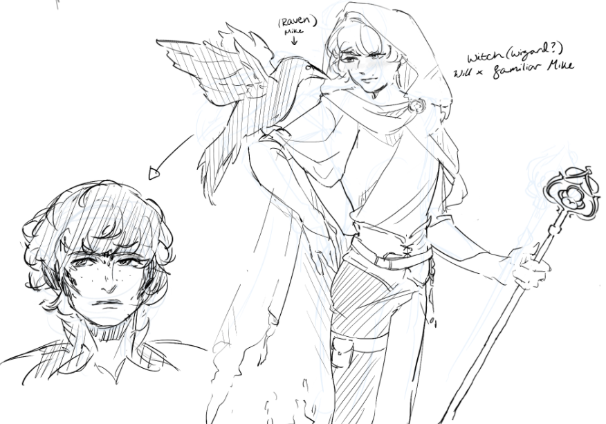 swanhiru's tweet photo. #byler magma sketches
Witch Will x Familiar Mike https://t.co/9HaaVRQGeE