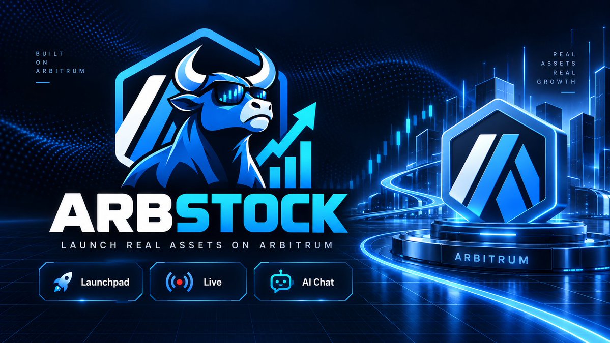 Stocksa_fun's tweet photo. ARBSTOCK is more than a launchpad.

It is a real-asset token creation and trading platform on @arbitrum.

→ Launch tokens paired with stocks, indexes, crypto, stablecoins, or other on-chain assets  
→ Configure the bonding curve and launch settings in one interface  
→ Trade immediately after launch  
→ Open live rooms for market talks, launches, AMAs, and community streams  
→ Use built-in AI chat to explore tokens, ask questions, and understand market activity  
→ Creator fees are claimable  
→ Token ownership is renounced  
→ LP is permanently locked

Creators get better tools.  
Communities get safer markets.  
Holders get a platform built around real assets, trading, streaming, and AI.