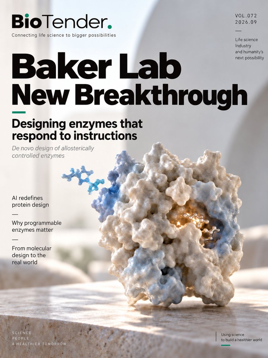 Junioryu136689's tweet photo. Baker Lab just pushed enzyme design into a new regime.

Instead of designing an enzyme that is simply “on,” they designed de novo allosterically controlled enzymes — enzymes whose activity can be switched by a remote molecular signal.

In other words:

Protein design → programmable protein control.

This feels like an important step from designing static molecular functions toward building dynamic, responsive biological machines.

Paper:
https://t.co/Q4ziPREoB8