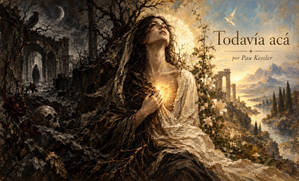 okmalditos's tweet photo. ¿Cuál es tu oscuridad?

Todavía acá, @paukess , recorre ese territorio incierto donde la sombra, la memoria y el deseo de vivir terminan siendo parte de un mismo laberinto.

A veces sobrevivir también es descubrir que la salida siempre estuvo adentro. https://t.co/VNVsvrTePf