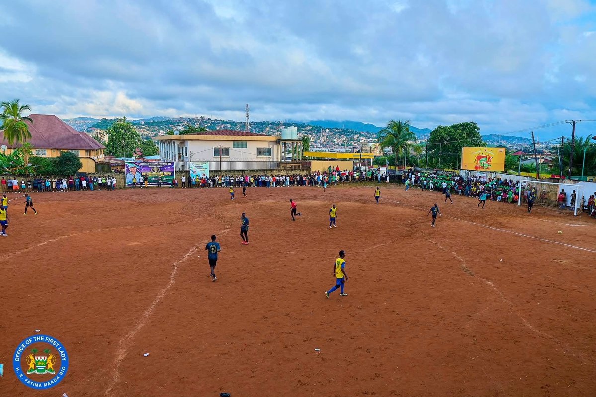 FirstLadyBio's tweet photo. Yesterday, I had the privilege of joining the Aberdeen Veterans for the kick-off ceremony of the Aberdeen Veterans Inter-Community League 2026 at the Aberdeen Community Field in Freetown.

Following my recent advocacy at the United Nations, where Sierra Leone took a historic step in advancing global action to eliminate child, early and forced marriage, I consider moments like this a great opportunity to relax, connect with our communities and inspire the young people of Sierra Leone. 

Sport has a unique power to bring people together, build confidence and create positive spaces for our young people. I was therefore delighted to share in this celebration of football, community and togetherness with the Aberdeen Veterans and football enthusiasts.

FMB