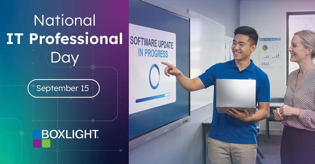 boxlightinc's tweet photo. Happy National IT Professionals Day to the people who keep every school system running. We see you.
#ITProfessionalsDay #K12IT https://t.co/qRdg7aHvfy