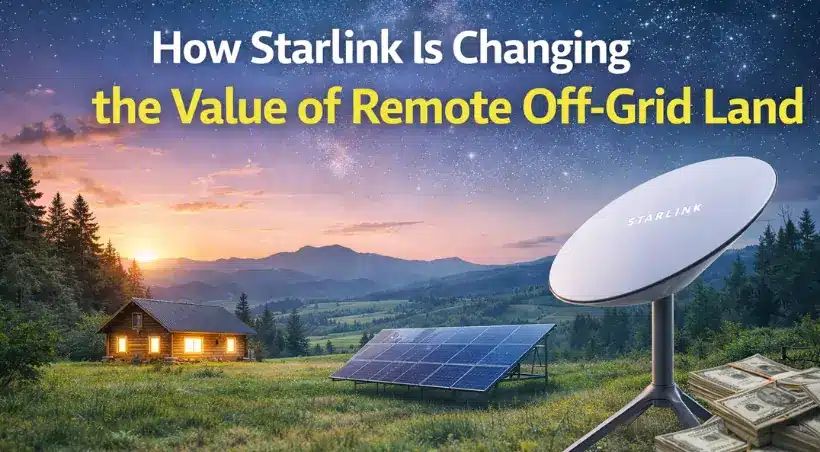 apxnproperty's tweet photo. How Starlink Is Changing the Value of Remote Off-Grid Land

In this guide, I’ll explain how Starlink is increasing the value of land, why buyers are suddenly interested in rural properties, and what this means for investors and homeowners in 2026. https://t.co/2I79pHjDnc https://t.co/yrw3ah57Ep