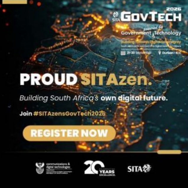 RhandzuOlly's tweet photo. 5 days to GovTech 2026! 🚀

Proud to be part of #TeamSITA, building South Africa's digital future. Have you registered for SITA
#GovTech2026?
Do it here: https://t.co/51jquvnuPH
#SITAzensGovTech2026 #GovTech20Years #DigitalSovereignty https://t.co/dvJ4pUh33Y