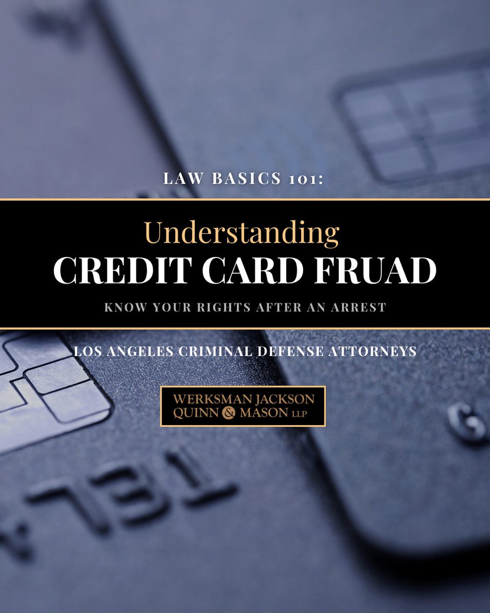 WJQM_LLP's tweet photo. "Credit card fraud" can cover a wide range of criminal charges, all of which carry serious penalties that can impact the rest of your life. If you are accused of using a credit card to purchase and transport goods across state lines, then federal charges may also apply.

If you or a loved one has been charged with any type of credit card fraud, you need an experienced, aggressive Los Angeles federal crime attorney to represent you and fight for your rights. Do not answer any questions from law enforcement without a lawyer present.

Learn more by visiting our website.

https://t.co/ErrJqHTvGC

#WerksmanJacksonQuinnandMason #CriminalLaw #LALawyers #LosAngelesLawyer #CriminalDefense #CriminalJustice #Prison #Criminal #CriminalJusticeReform #Court