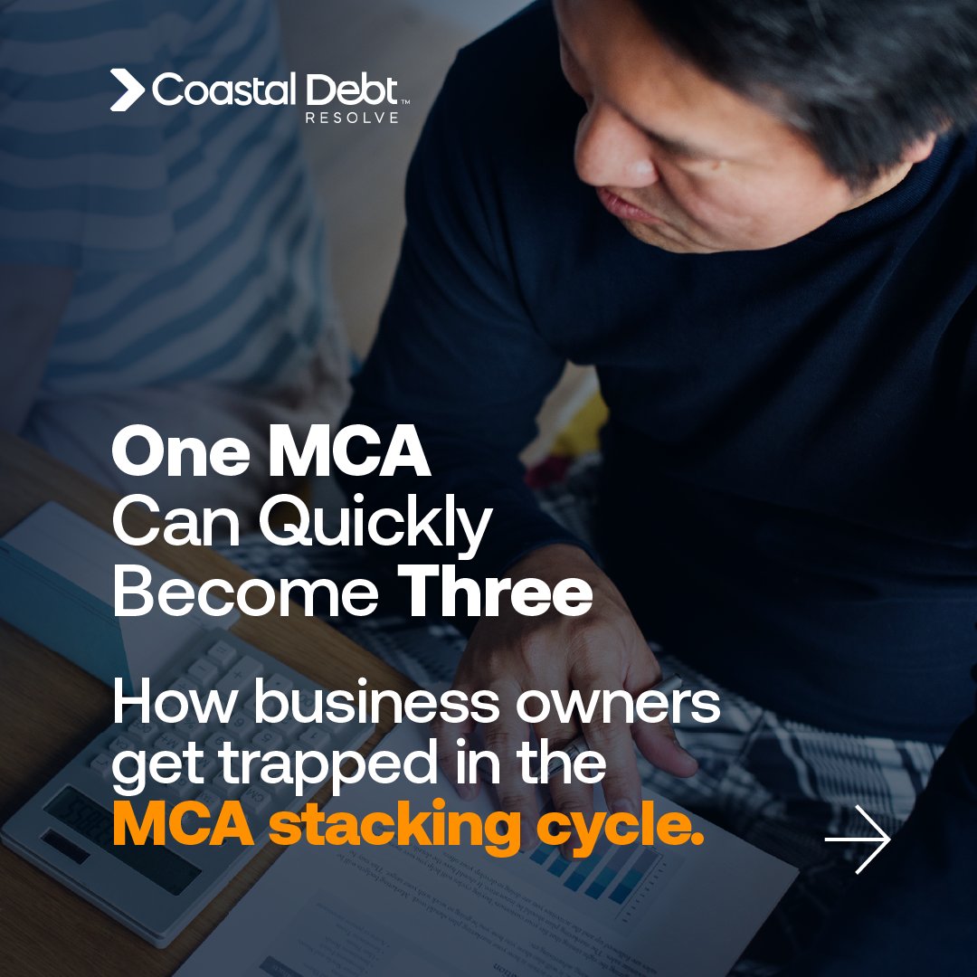 Coastal_Debt's tweet photo. One Merchant Cash Advance may solve an immediate cash flow problem. But when daily payments become difficult to manage, many business owners take out another MCA and sometimes another.

This is commonly known as MCA stacking, and it can quickly increase financial pressure, reduce working capital, and make day-to-day operations more challenging.
Learn how multiple Merchant Cash Advances affect your business and what options may be available.

Read the article:
https://t.co/DPs1NJfv2w

#MerchantCashAdvance #MCADebt #MCAStacking #BusinessDebtRelief #CashFlowManagement #SmallBusiness #BusinessFinance #WorkingCapital #CoastalDebtResolve

Coastal Debt Resolve is not a law firm and does not provide legal, financial, or professional advice. Services are provided exclusively to businesses, not consumer or personal debt relief. Debt-resolution outcomes are not guaranteed.