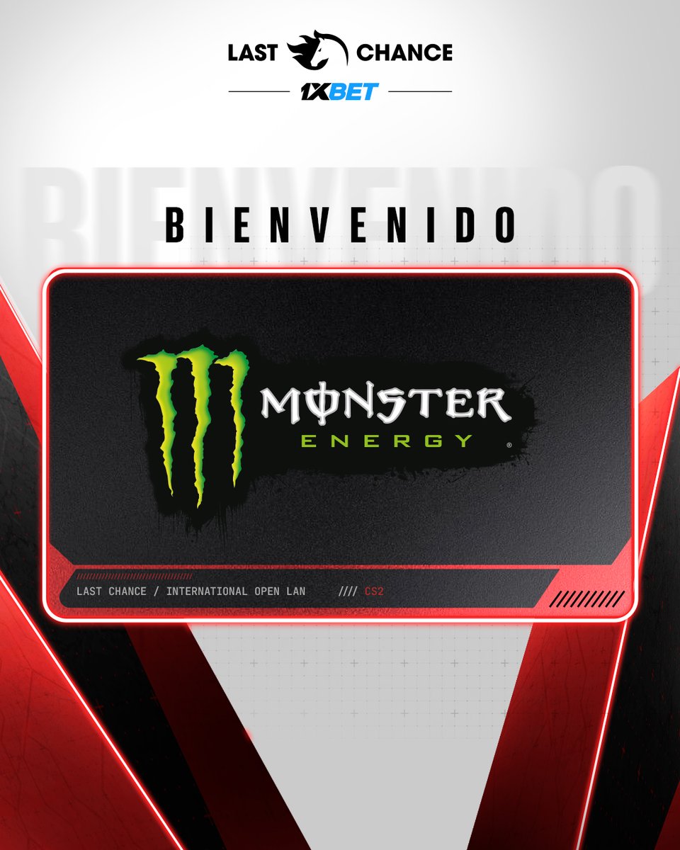 LastChance1xBET's tweet photo. ⚡️ ENERGÍA PARA LLEGAR

Le damos la bienvenida a @MonsterEnergy como el energizante oficial de LAST CHANCE.

#LASTCHANCE1XBET https://t.co/3ROrrz3OUU
