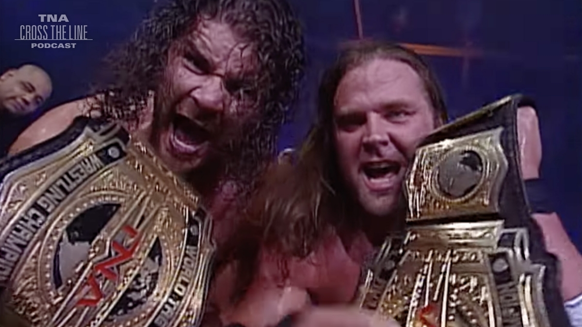 CrossTheLineTNA's tweet photo. AND STILL!! Beer Money Inc. (@RealRobertRoode & @JamesStormBrand) retain the TNA Tag Team Titles at #NoSurrender 2008 against LAX (@SuperMexCTM & Homicide)!
Our newest episode drops tomorrow!
#TNAWrestling #TNAiMPACT #Wrestling https://t.co/qeSR28NW66