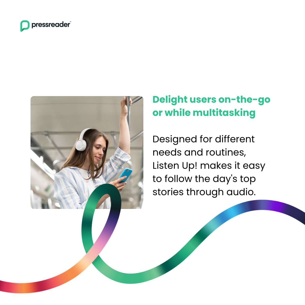 PressReader's tweet photo. People access content in different ways, and having options can make a meaningful difference.

This feature spotlight looks at Listen Up!, a tool that gives users another way to catch up on the day's top headlines and supports a more accessible experience. https://t.co/kglAb6nmwc