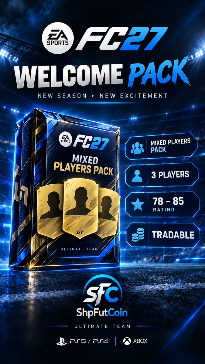 ShpFutCoin's tweet photo. FC 27 is almost here. ๐ฅ
The new season starts this Fridayโฆ and ShpFutCoin is BACK. ๐
๐ Welcome Packs
โก Fast & reliable service
๐ฎ PS5 / PS4 / Xbox
The grind starts again. ๐
Are you ready for FC 27?
#FC27 #UltimateTeam #FC27UT #FUT #ShpFutCoin https://t.co/k61gpU5jlh