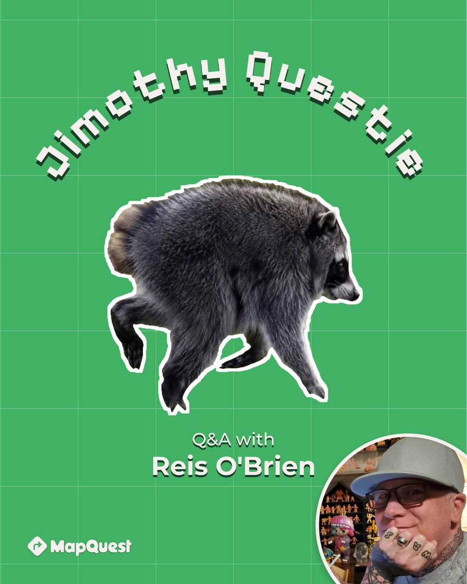 MapQuest's tweet photo. Drop your questions and suggestions for our #Questie Artist, Reis, as he creates the Jimothy Questie for upcoming updates. https://t.co/uMS6wC8RYq