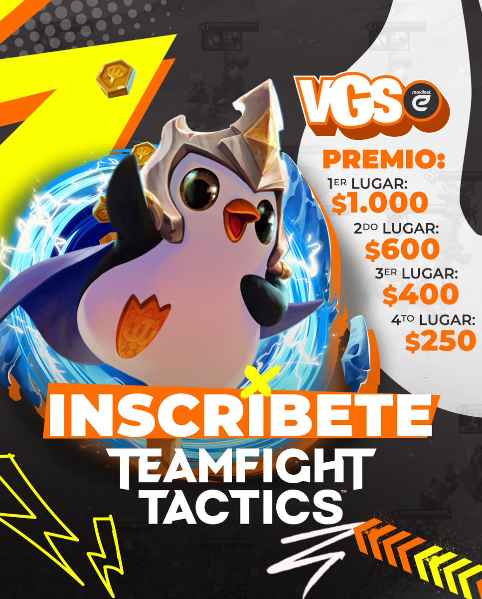 VeGameShow's tweet photo. ¡YA ESTÁN ABIERTAS LAS INSCRIPCIONES para la SEXTA EDICIÓN del VGS!

Arrancamos con 5 torneos oficiales con eliminatorias ONLINE:

League of Legends
VALORANT
CS2
Teamfight Tactics
Fortnite

📅Clasificatorios online: del 28 de septiembre al 2 de octubre. https://t.co/relNPlv97Z