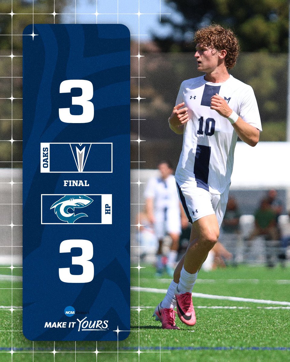 MenloAthletics's tweet photo. ⚽️ Final from Atherton

Hugo Few’s brace pushes the Oaks to a gritty draw at Whnderlich against the Sharks 

⚽️ Hugo Few: 2 goals (55’, 68’) 
⚽️ Tim Schwarz: 1 goal (9’) 
🧤 Jaxon Tonley: 6 saves 

#MenloMSOC #CCAA #NCAAD2 #FutureReadyNow #ItsOakTime https://t.co/tMbLfnGnKW