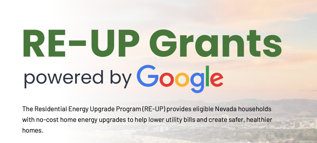 thelvrep's tweet photo. @Google is investing $10M in Nevada energy innovation, including $5M for @NevadaCEF’s RE-UP program. The investment will expand access to no-cost energy upgrades, strengthen communities and support Nevada’s continued economic growth. Learn More -> https://t.co/zuihigj1Uj https://t.co/akowT0olIK