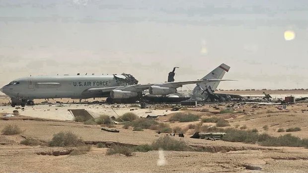AMK_Mapping_'s tweet photo. New photos leaked by CBS show the aftermath of previous Iranian ballistic missile and drone strikes on U.S. bases in Kuwait and Saudi Arabia.

The images show damage to U.S. infrastructure at Prince Sultan Airbase in Saudi Arabia, as well as Camp Buehring Base and Camp Arifjan Base in Kuwait