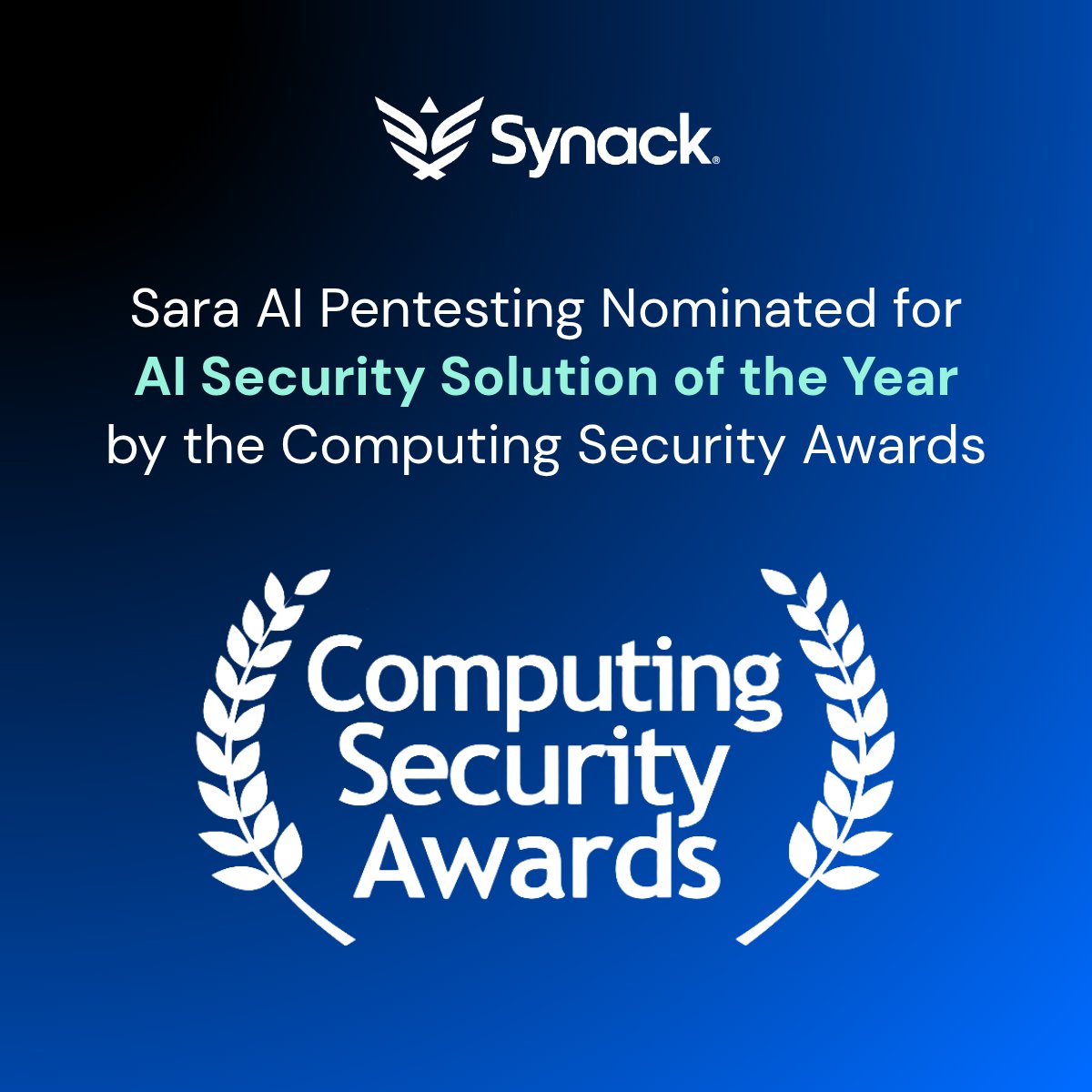 synack's tweet photo. Voting is officially open for the 2026 Computing Security Awards, and we’re proud to see Sara AI Pentesting nominated for AI Security Solution of the Year! 

Awards like these give the security community a direct voice to highlight tools delivering proven, real-world value over market noise. Sara isn't a theoretical concept; it’s doing real work inside real pentests, helping our researchers cover more ground and surface issues faster. 

Take a moment to support the innovations making a real impact on your security posture and cast your vote here: https://t.co/2bhRnCWKti

#CyberSecurity #Pentesting #AI