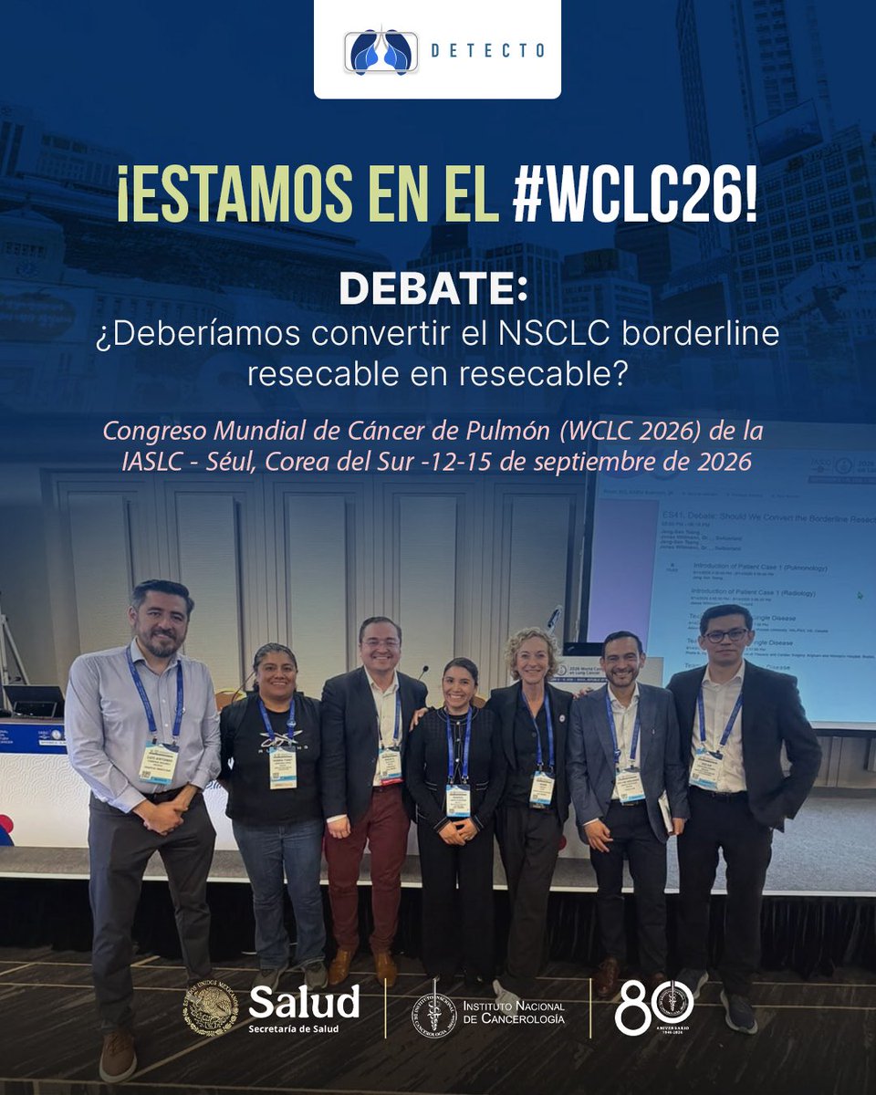 detectoincan's tweet photo. Presentes en el #WCLC 2026 (Congreso Mundial de Cáncer de Pulmón), Seúl, Corea del Sur 🇰🇷
La Dra. Marisol Arroyo, Neumólogo participó en el panel de debate sobre conversión de tumores borderline resecables a resecables en NSCLC, en colaboración con el #INCan.
#INCan #WCLC26 https://t.co/iwTPImySjC