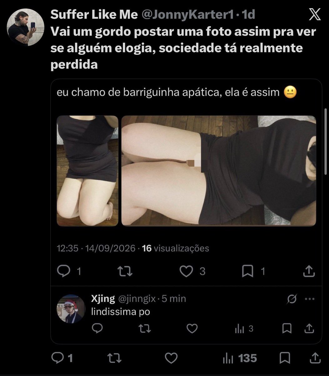 gaaaaaaaaaa005's tweet photo. @JonnyKarter1 não entendi bebê, eu sou gorda ou não sou? https://t.co/HIWLWuAaYl