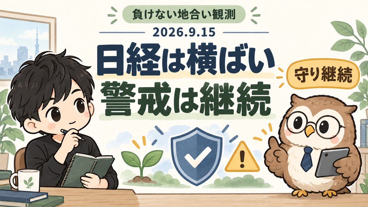powerful_miusan's tweet photo. 9/15の日経は−8円も、日中値幅は1,000円超

プライムは約52%が上昇し、全面安ではありません

米9/14のVIX再上昇、9/11基準の信用売り残8,000億円割れ・買い残増で警戒材料は追加

守り継続

焦らず、数字の中身を見ていきたいです。
#負けない地合い観測
#日経平均 https://t.co/J4dfWiIP0d