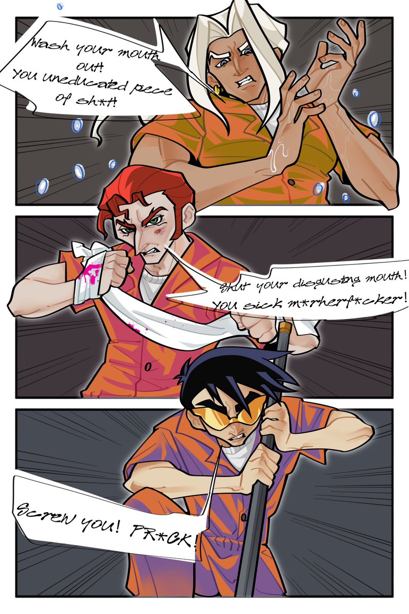 shichunyeah's tweet photo. What if the Enforcers actually ended up in prison? 🧡
Valmont, Finn, and Chow reacting to prison life… Who’s surviving first? 👀
#jackiechanadventures #valmont #finn #chow #fanart  #comic #fandom #au #digitalartㅤㅤㅤㅤ https://t.co/SOJmiULeGb