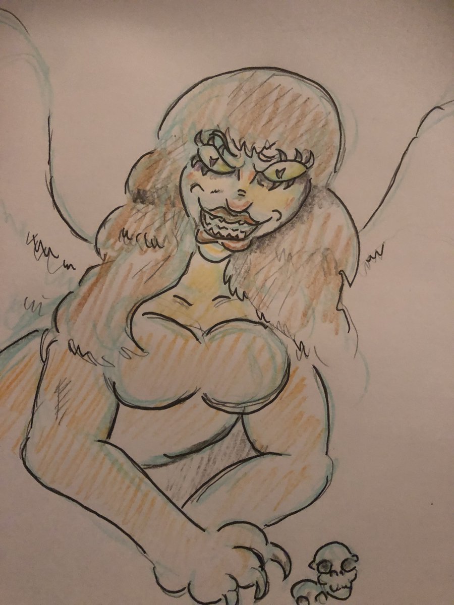 UNGR3's tweet photo. https://t.co/1sLjYvc7VG #sphinx #traditionalart #traditionaldrawing #drawing #inked #colorpencil #colorpencils #mythicalcreature https://t.co/OumyyEjaHY
