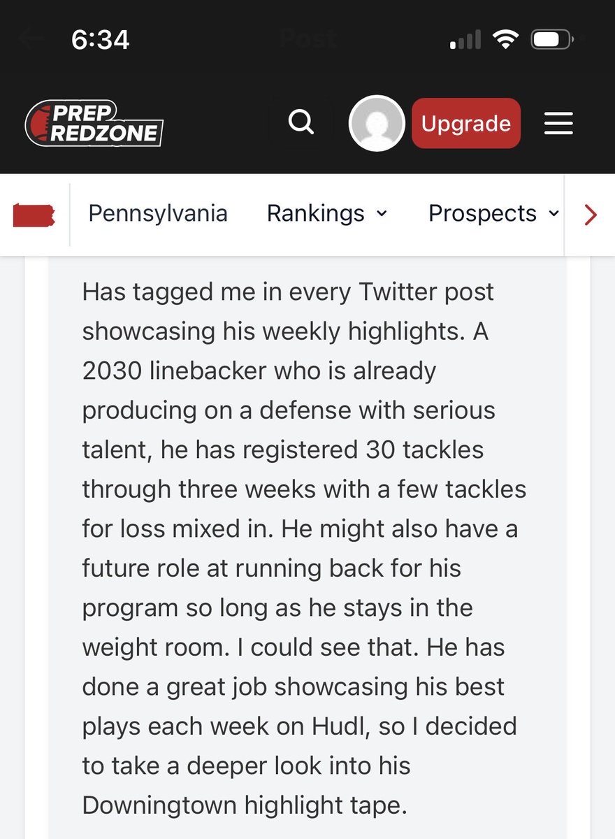 ColtonSchwoyer's tweet photo. Thank you @PRZVicCastillo for the write up.  Looking forward to having you out to Owen J Roberts for a live game.
@PrepRedzonePA https://t.co/FkBtHE7aOk