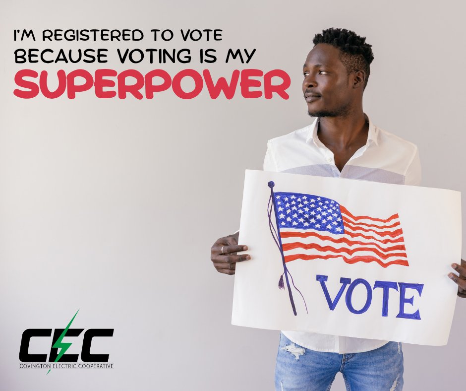 covington_ec's tweet photo. Your vote is your superpower. Make sure you're ready to use it!
Today, on Voter Registration Day, take a moment to:
☑️ Verify your registration.
☑️ Review upcoming election dates.
☑️ Confirm your polling location.
Check your status: https://t.co/AtFVePJTiE
#CoopsVote https://t.co/JanYVI1goJ