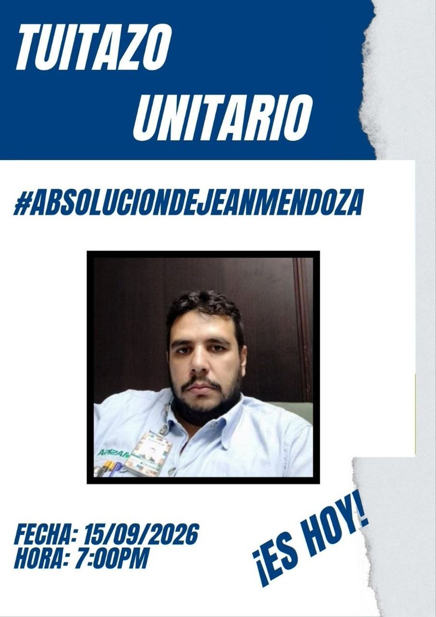 UcvMiguelangel's tweet photo. #AbsolucionDeJeanMendoza
Repudiamos el juicio interminable a nuestro compañero Jean Mendoza, dirigente sindical de Masisa en Guayana. Empresa privada que utiliza la ley del odio del gobierno para perseguirlo https://t.co/eikCuQgahP