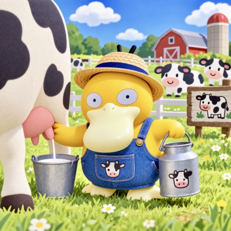 URI_KINOKO's tweet photo. 新鮮なミルクぐわ❣️🐮🥛

 #ポケモン  #コダック https://t.co/mzC2r7ZNun