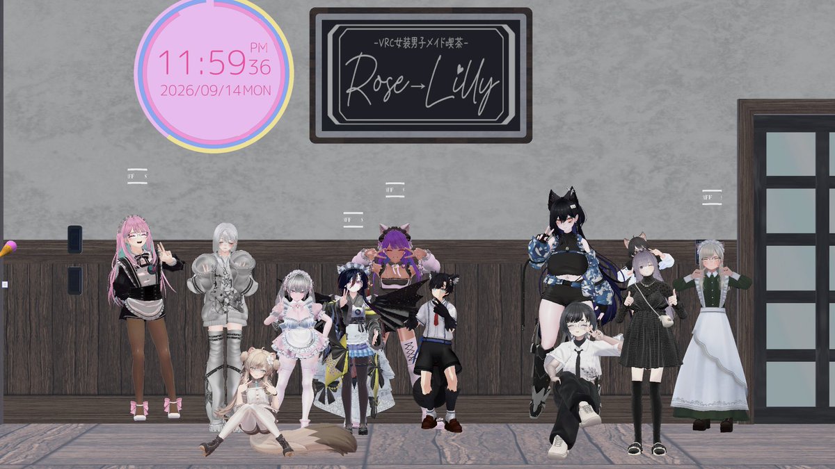 vrc193If's tweet photo. Ichikaさんに誘われて #RoseLilly に行ってきたよ
あんまり接客系イベントに行ったことなかったけど
楽しかった~
#VRC女装男子メイド喫茶 https://t.co/HYsXjQM9UM
