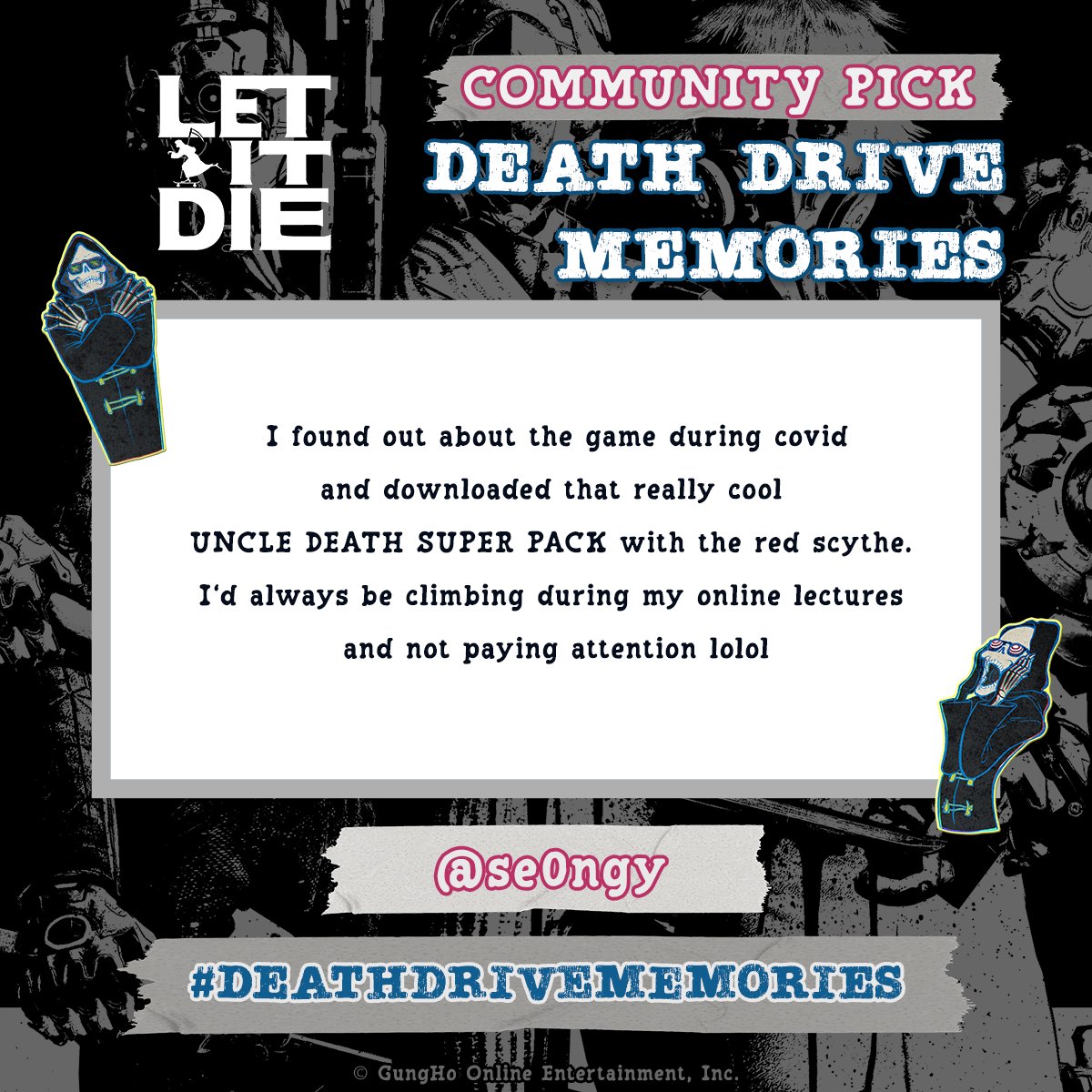 LETITDIETheGame's tweet photo. Climb the tower wherever and whenever, Senpai 💀

#DEATHDRIVEMEMORIES https://t.co/dCXSFjRkiV