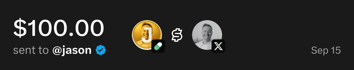 UsePaid's tweet photo. @jason $100.00 payment has been sent through X Money from $JASON COIN trading fees

Token: https://t.co/4pDTwUNvJe

Receipt: https://t.co/JZMcKGolh0 https://t.co/nxmSviRTIX
