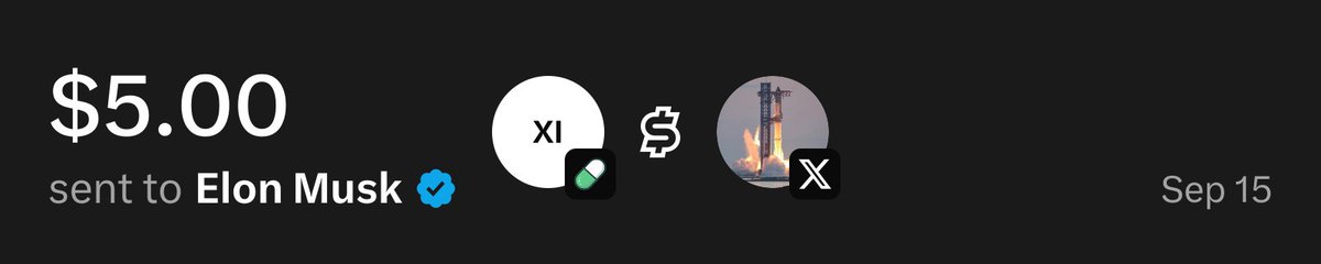 UsePaid's tweet photo. @elonmusk $5.00 payment has been sent through X Money from $XITTY trading fees

Token: https://t.co/2dU84ks1Fs

Receipt: https://t.co/BeREcdhAZQ https://t.co/34ZyHNM5WP