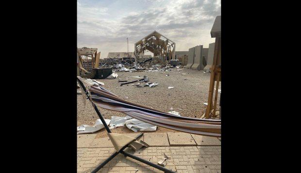 PresstvExtra's tweet photo. 🎥 CBS News photos show extensive damage at US military bases in Saudi Arabia and Kuwait following Iranian retaliatory missile and drone strikes, including a damaged E-3 Sentry aircraft and destroyed vehicles and buildings. https://t.co/KX9hJ7FgpD