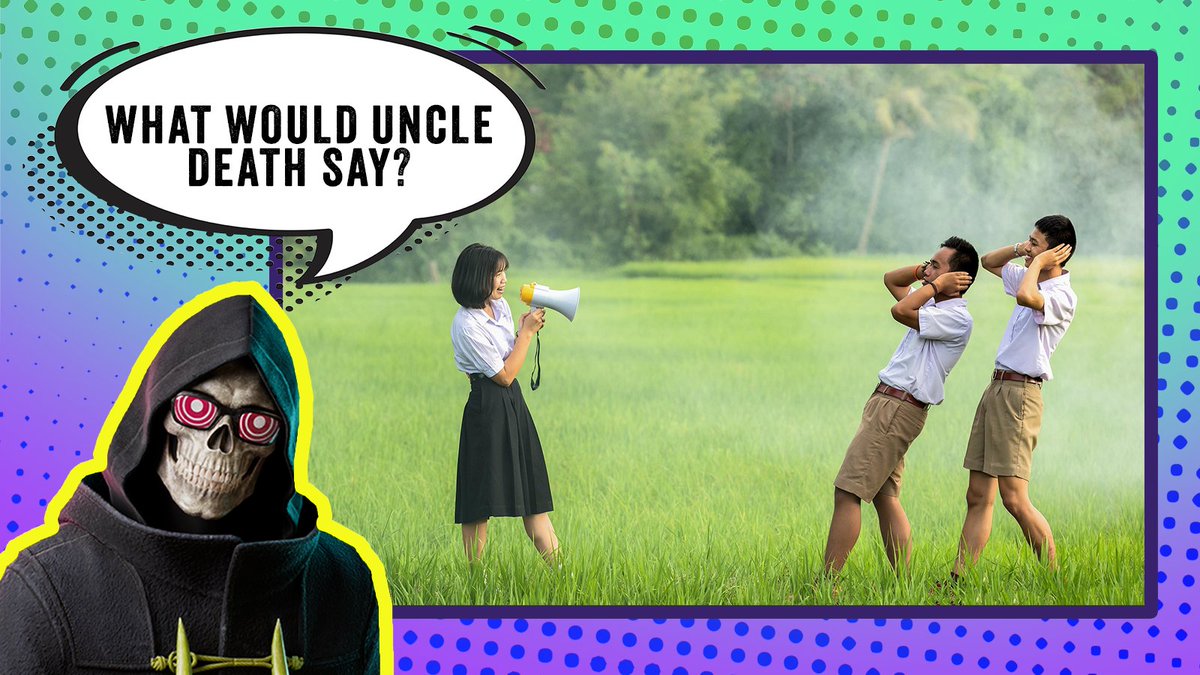 LETITDIETheGame's tweet photo. What Would Uncle Death Say? 💀

I saved my favorite image for last 😎 DON'T HOLD BACK, SENPAI!!

#WWUDS https://t.co/jcMRrlOEC3