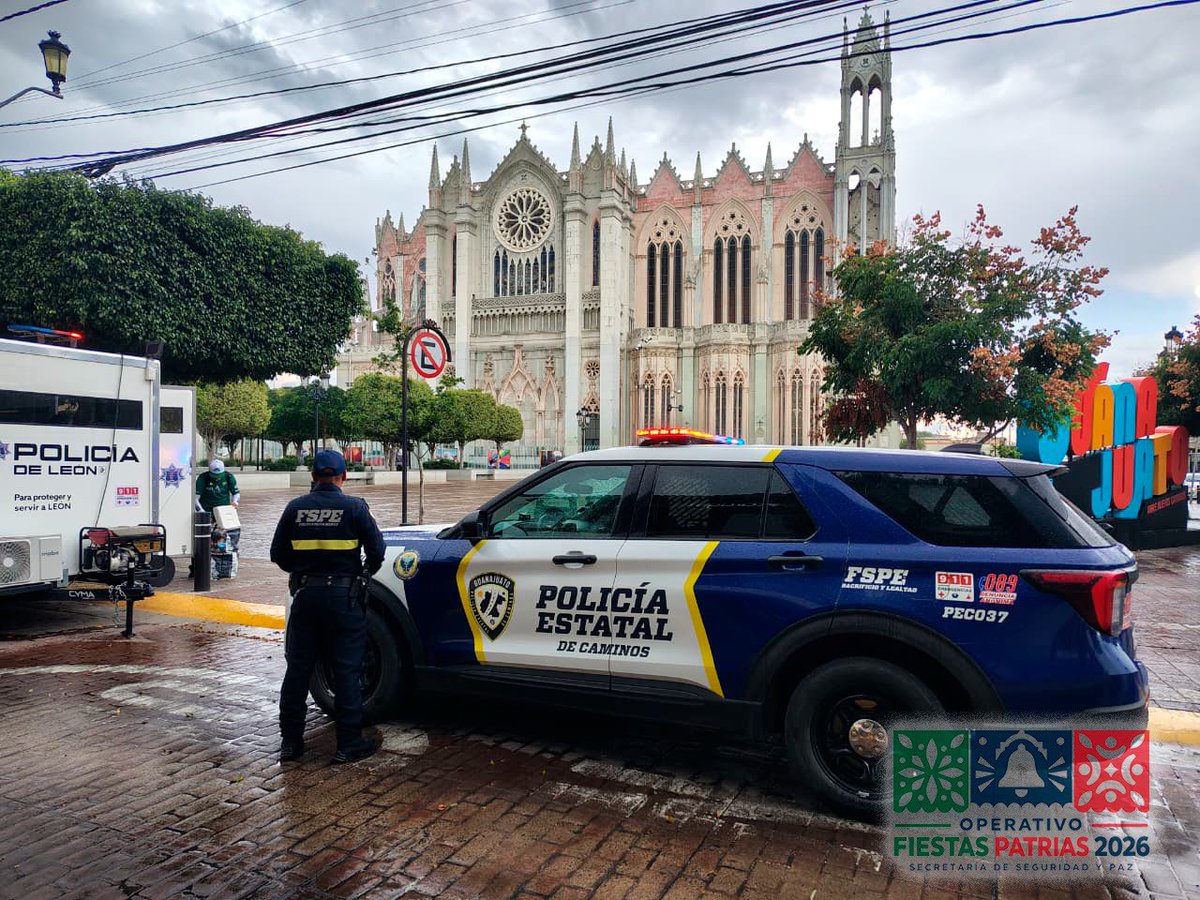 MauroGonzalezMa's tweet photo. Nuestra identidad se celebra en las plazas, en las calles y en cada familia que hoy se reúne con orgullo por México.

En esta jornada, mantenemos presencia cercana en todo Guanajuato y trabajamos junto con autoridades federales y estatales para que las celebraciones transcurran con orden y tranquilidad.

Que la alegría de estas Fiestas Patrias también sea la libertad de disfrutarlas y regresar con bien a casa.

Ante cualquier emergencia, llama al 911; para denuncia anónima, 089.