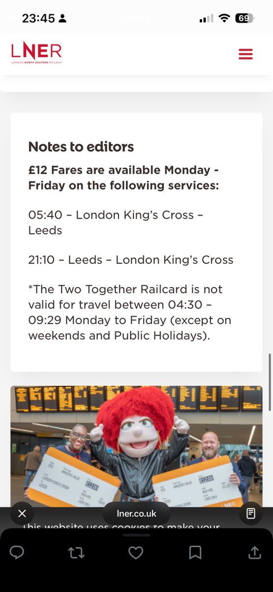 themartinbooth's tweet photo. @LNER @DavidHorne Thanks. Probably worth releasing a few more options before marketing this as a great offer? Hopefully this will follow . Appreciate the response nonetheless 👍 https://t.co/56LczowWxz