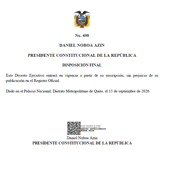 FundacionCPJ's tweet photo. #ATENCIÓN | El presidente @DanielNoboaOk declaró el estado de excepción 60 días por grave conmoción interna en El Oro, Esmeraldas, Guayas, Los Ríos, Manabí, Pichincha, Santa Elena y Santo Domingo, en Camilo Ponce, Azuay; Las Naves, Bolívar; y, La Maná, provincia de Cotopaxi. https://t.co/kgjA9skKgM