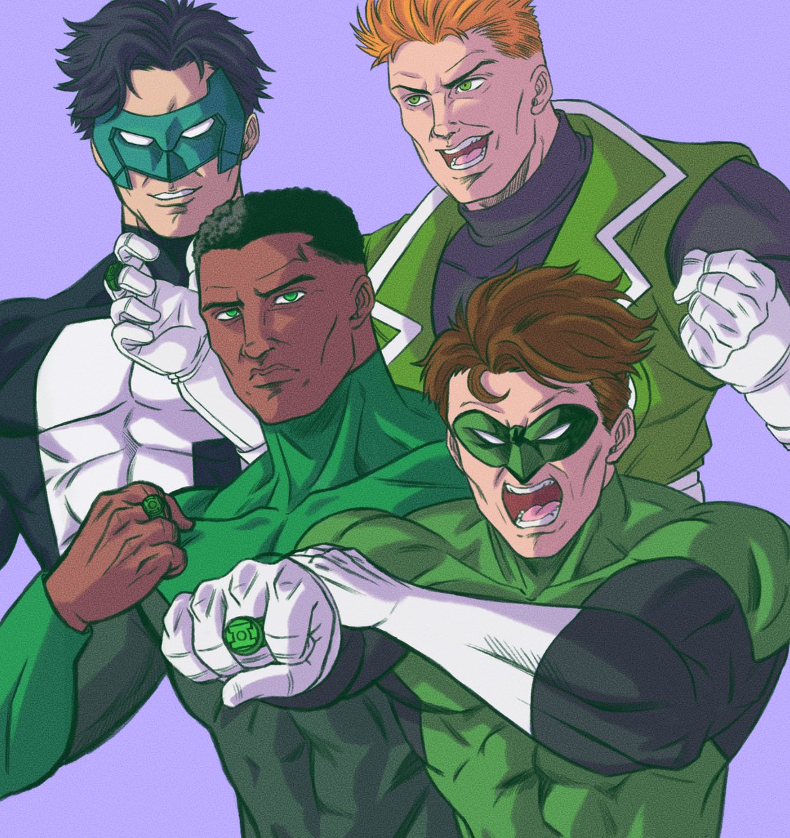 SetoKaibruh's tweet photo. Redrew an old pic of mine. The 4 Green Lantern Corpsmen https://t.co/2rlOzPqsxq