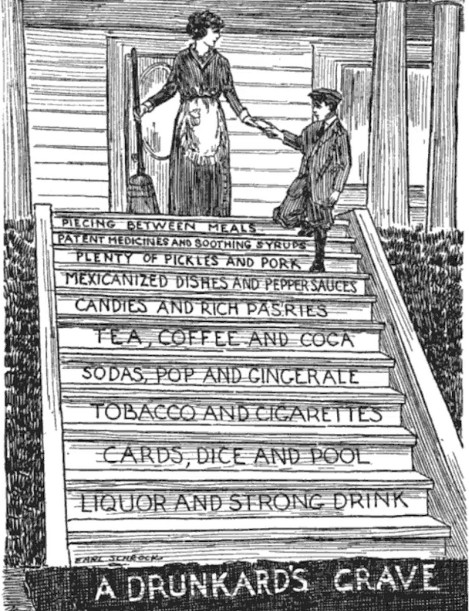 punishedvaquera's tweet photo. According to a 1915 temperance magazine, mexican food leads to a drunkards grave. https://t.co/Bgah285Rzv